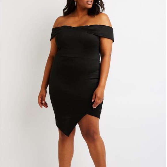 Asymmetrical Off Shoulder Dress Charlotte Russe - Picture 3 of 8